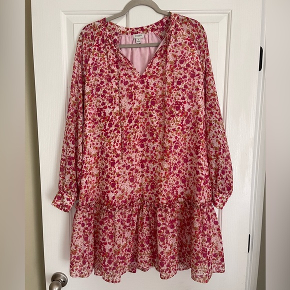 J. Crew Pink Floral Dress. Size Medium. Excellent Used Condition! - Picture 1 of 3